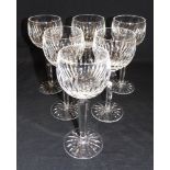 A SET OF SIX WATERFORD CRYSTAL 'EILEEN' HOCK GLASSES 18.5cm high