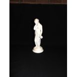 A GLAZED PARIAN FIGURE AFTER JACQUES LEONARD MAILLET 'GRIEF' depicting a girl in classical dress