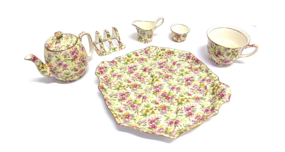 ***WITHDRAWN*** A ROYAL WINTON 'GRIMWADES' BREAKFAST SET comprising, teapot, cup, sugar basin, - Image 2 of 2