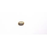 AN 18CT GOLD AND DIAMOND FIVE STONE GYPSY RING the graduated old-cut stones approx. 0.36cts total,