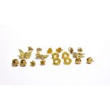 TEN PAIRS OF GOLD EARRINGS in various designs including a pair of butterflies; three pairs of