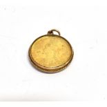 VICTORIA, SOVEREIGN 1887 (M - MELBOURNE MINT) mounted in a gold pendant mount with glazed panels,