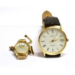 TWO 9CT GOLD CASED WRIST WATCHES comprising; Tissot quartz, a gentleman's 9ct gold round wrist