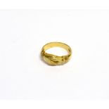 A VINTAGE 18CT GOLD 'CLASPED HANDS' RING London 1967, size N, 6.2g gross