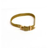 A LATE VICTORIAN GOLD MESH 'BUCKLE' BRACELET stamped '15ct' approx. long and 7.5mm wide overall,