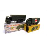 TWO DINKY MODEL MILITARY VEHICLES comprising a No.622, Foden 10-Ton Army Truck, olive drab green