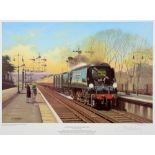 ERIC BOTTOMLEY, G.R.A. (BRITISH, B.1948) 'Golden days, Beckenham Junction', colour print, limited