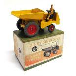 A DINKY NO.562, DUMPER TRUCK yellow with red hubs, good condition, boxed, the box generally good (