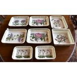 PORTMEIRION BOTANIC GARDEN: five rectangular serving dishes 31cm x 25cm, another smaller pair, and a