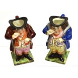 TWO MATCHING DERBY 'THE SNUFFER' TOBY JUGS 10.5cm high, puce printed marks to base