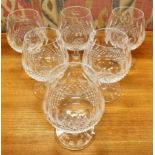 WATERFORD CRYSTAL: A SET OF SIX 'COLLEEN' PATTERN BRANDY BALLOONS 13.5cm high