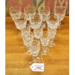 WATERFORD CRYSTAL: A SET OF SIX 'COLLEEN' PATTERN SHERRY GLASSES 10cm high, and six 'Colleen'