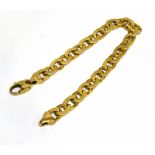 A MODERN ITALIAN 9CT GOLD FANCY-OVAL LINK BRACELET on a trigger clasp, import marks for London