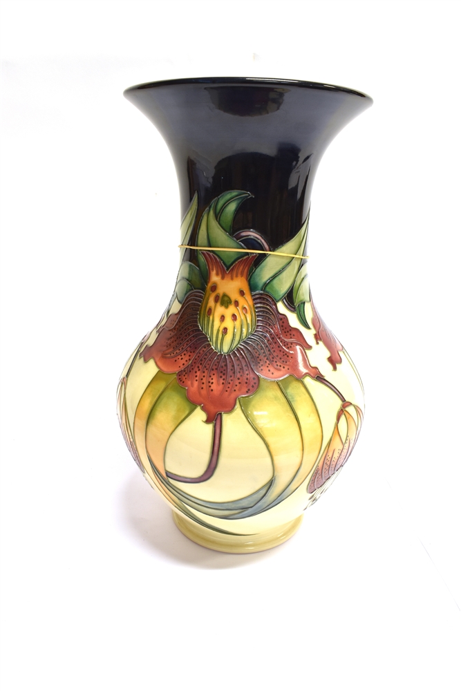 MOORCROFT POTTERY: A LARGE 'ANNA LILY' VASE impressed marks, painted initials and date '98 to