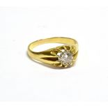 A GENTLEMAN'S DIAMOND SINGLE STONE GYPSY RING the round brilliant approx. 0.40cts, illusion set in