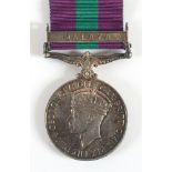 A GENERAL SERVICE MEDAL 1918-62 TO LEADING AIRCRAFTMAN I.L. BURNS, ROYAL AIR FORCE George VI Fid.