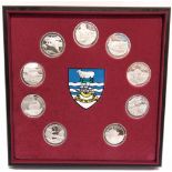 A BIRMINGHAM MINT FALKLAND ISLANDS CAMPAIGN COMMEMORATIVE MEDAL SET comprising nine sterling