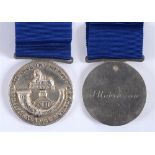 A RARE REGIMENTAL MERIT MEDAL OF THE THIRTEENTH LIGHT INFANTRY TO J. ROBINSON of solid silver