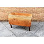 A MAHOGANY DROP LEAF DINING TABLE 106cm deep 46cm wide (132cm with both leaves extended)