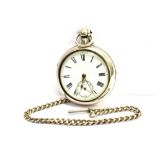 M.H. DELL, WIVELISCOMBE, A LATE VICTORIAN SILVER PAIR CASED POCKET WATCH, CIRCA 1881; AND A CHAIN