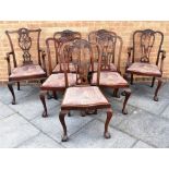 A MATCHED SET OF SEVEN (5 +2) DINING CHAIRS including two carvers