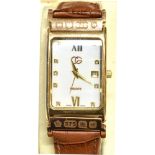 CLOGGAU GOLD, A GENTLEMAN'S WELSH 9CT ROSE GOLD RECTANGULAR QUARTZ WRIST WATCH circa 2012, Serial