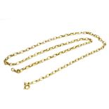 A MODERN ITALIAN GOLD OVAL-BELCHER LINK NECKLACE on a bolt-ring clasp stamped '375', 56cm long