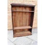 AN OAK OPEN BOOKCASE with four adjustable shelves, 95cm wide 28cm deep 149cm high