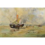 C.A. BARTHOLOMEW (20TH CENTURY) Beached boats unloading, oil on canvas, signed and dated '[19]80'