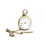 JNO. GAYDON, BARNSTAPLE, A VICTORIAN SILVER CASED OPEN FACE POCKET WATCH, CIRCA 1879; AND A CHAIN