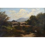 BRITISH SCHOOL (LATE 19TH CENTURY) 'Above Swallow Falls', oil on canvas, unsigned, titled to later