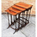 A NEST OF FOUR MAHOGANY QUARTETTO TABLES in the manner of Gillows, the largest 50cm wide 34cm deep