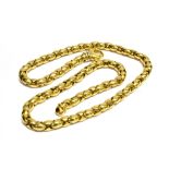 A MODERN ITALIAN 18CT GOLD FANCY CABLE LINK NECKLACE on a fancy bolt-ring clasp stamped '750' and