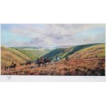 AFTER DONALD AYRES Exmoor Hunting Scene, limited edition colour print, no. 40/500, signed and