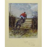 AFTER DANIEL CRANE Needs must..... when hounds drive, limited edition print, no. 15/50, with hound