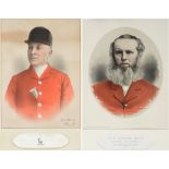 ARTHUR HEAL, HUNTSMAN TO THE DEVON & SOMERSET STAGHOUNDS 1886 colour print, half length portrait,