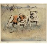 AFTER HENRY WILKINSON Study of two bulldogs, limited edition colour print, no 127/150, 27 x 32cm