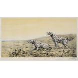 AFTER LEON DANCHIN studies of Setters and Pointers, a pair of colour prints, signed, 33 x 65cm