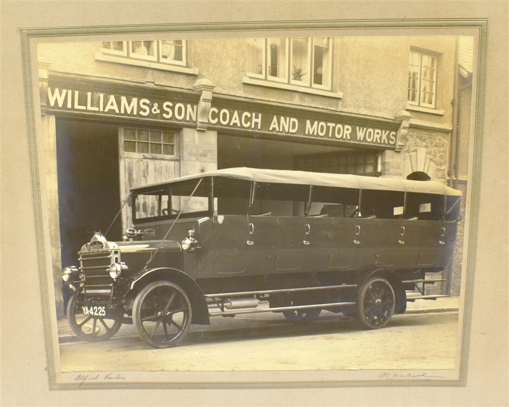 DAIMLER CHARABANC REGISTRATION YA-4225 - AN EARLY 20TH CENTURY BLACK AND WHITE PHOTOGRAPHIC STUDY BY