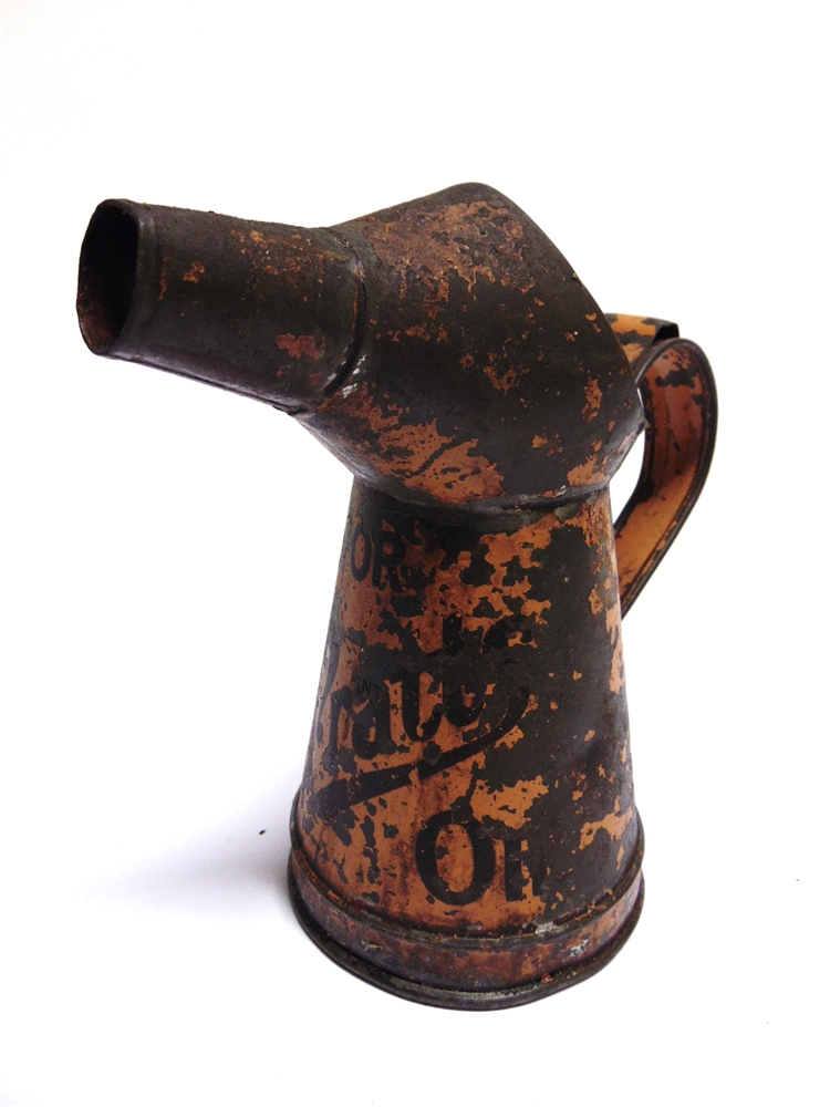 A 1920'S PRATTS OIL POURER JUG 'Motor Pratts Oil' 20cm high.