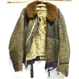 (MILITARY) A SECOND WORLD WAR GERMAN LUFTWAFFE SUEDE 'CHANNEL' FLYING JACKET winter weight, for