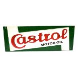 A RECTANGULAR 'CASTROL MOTOR OIL' ADVERTISING SIGN of painted heavy cast iron construction,