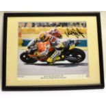 VALENTINO ROSSI A Keith Martin Limited Edition Signed Photograph 52/100 'Moto GP Winner-Donnington