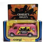 A CORGI NO.434, CHARLIE'S ANGELS CUSTOM VAN pink, mint and boxed, the box good.