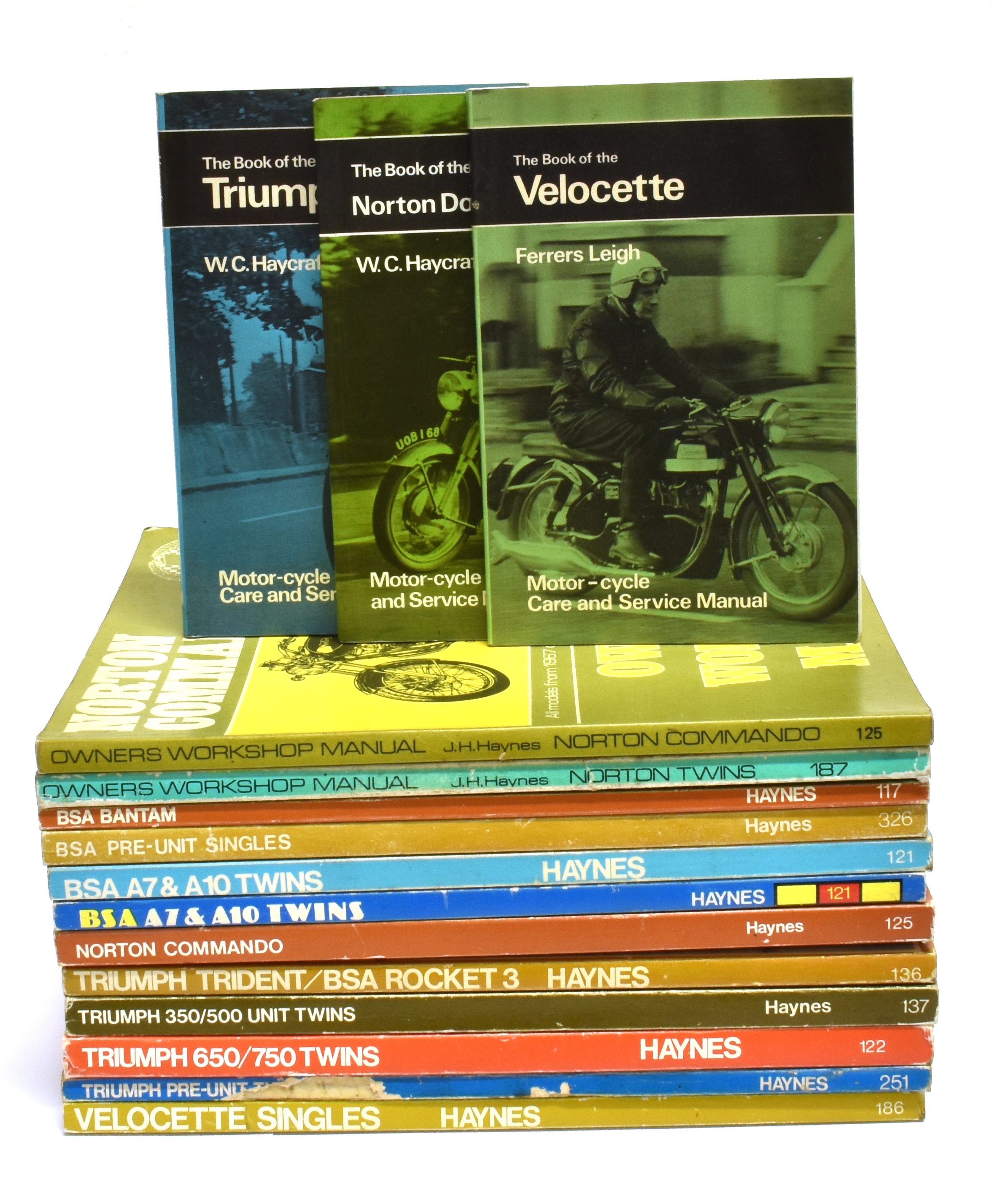 (MOTORCYCLE BOOKS) COLLECTION OF TWELVE HAYNES BRITISH MOTORCYCLE MANUALS including BSA Bantam