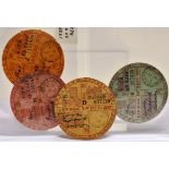 A QUARTERLY 1939 SET OF FOUR VEHICLE ROAD TAX DISCS March, June, September and December for OD