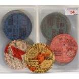 A COLLECTION OF THIRTY 1950'S VEHICLE ROAD TAX DISCS (1950 TO 1959) 2 x 1950, 1 x 1951, 1 x 1952,