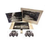 THREE BLACK & WHITE GARAGE PHOTOGRAPHS including one depicting Herbert Dees Ford showroom, 16cm x