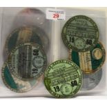 A COLLECTION OF THIRTY-SIX 1960'S VEHICLE ROAD TAX DISCS (1960 TO 1969) 9 x 1960, 4 x 1961, 3 x