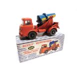 A DINKY NO.960, ALBION CHIEFTAIN LORRY MOUNTED CEMENT MIXER orange with a yellow and blue barrel and